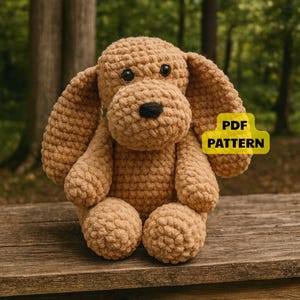 Crochet Dog Pattern – Amigurumi Puppy Tutorial PDF, Cute Dog Plush, Digital Download, Baby Shower Gift, Christmas Crochet Pattern