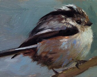 Longtailed Tit - Bird Painting - Open Edition Print of Original Oil Painting