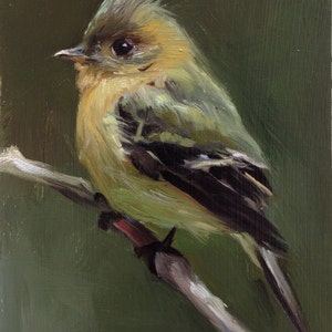 Tufted Flycatcher Open Edition Print of Original oil painting image 1