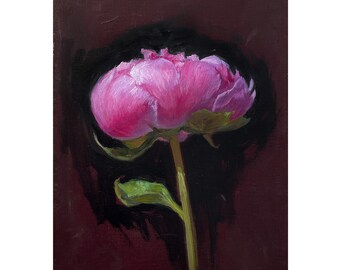 Pink Peony II - Flower Painting - Open Edition Print