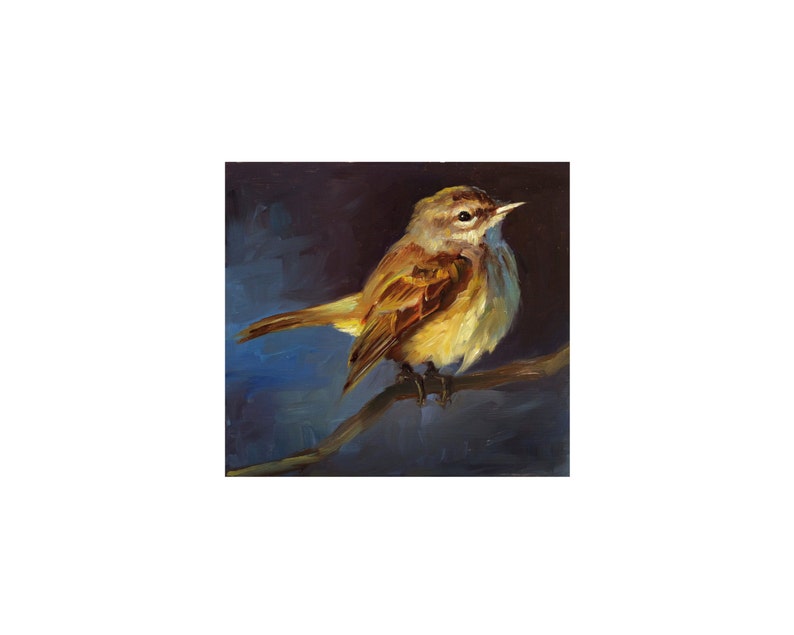 Palm Warbler Bird Painting Open Edition Print of Original Oil Painting image 3