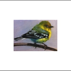 Tiny Pine Warbler Little Bird Painting Open Edition Print image 2