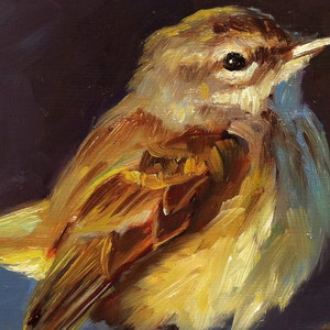 Palm Warbler Bird Painting Open Edition Print of Original Oil Painting image 2