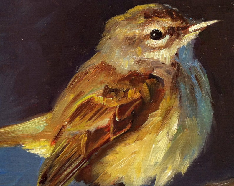 Palm Warbler Bird Painting Open Edition Print of Original Oil Painting image 2