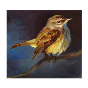 Palm Warbler Bird Painting Open Edition Print of Original Oil Painting image 4