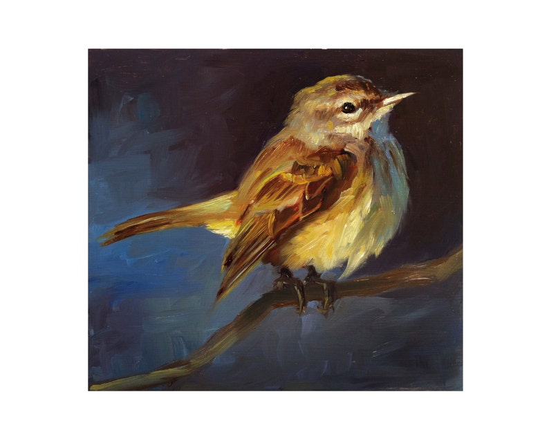 Palm Warbler Bird Painting Open Edition Print of Original Oil Painting image 4