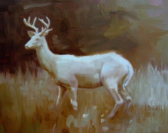 White Stag - Oil Painting - archivial print of original oil painting