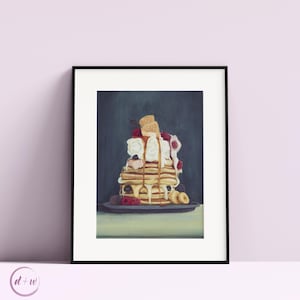 Pancakes Art Print - Vibrant Breakfast Wall Decor - Fine Art Print