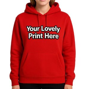 Custom Text Unisex Hoodie: Soft Cotton Blend Pullover Sweatshirt