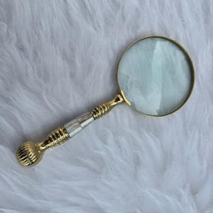 Handmade Vintage Brass Magnifying Glass, Adjustable Stand Magnifier, Nautical Desk Decor, Antique Style Tabletop Magnifier, Magnifying Glass