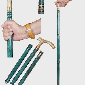 Cane Handle Walking Stick, Victorian Style Walking Stick, Antique Brass Cane, Vintage Wooden Walking Stick, Designer Brass Handle Cane
