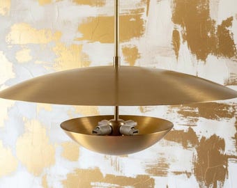 Handcrafted Brass 3-Light Chandelier – Contemporary Designer Hanging Pendant Lamp Sputnik chandelier Light Fixture