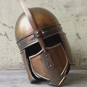 Halloween Medieval Helmet, Fully Functional Armor Helmet, Closed Medieval Helmet, Wearable LARP Armor, Roman Legionary Helmet, Roman Helmet