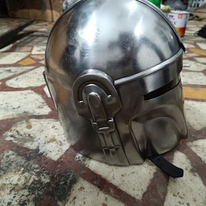 Draagbare stalen Mandalorian-helm | Star Wars-cosplayrekwisiet afbeelding 11