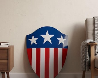Captain America inspiriertes Schild - Metall-Replik, Distressed Finish