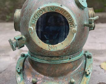Vintage Diving Helmet, Anchor Engineering, 1921, Nautical Decor