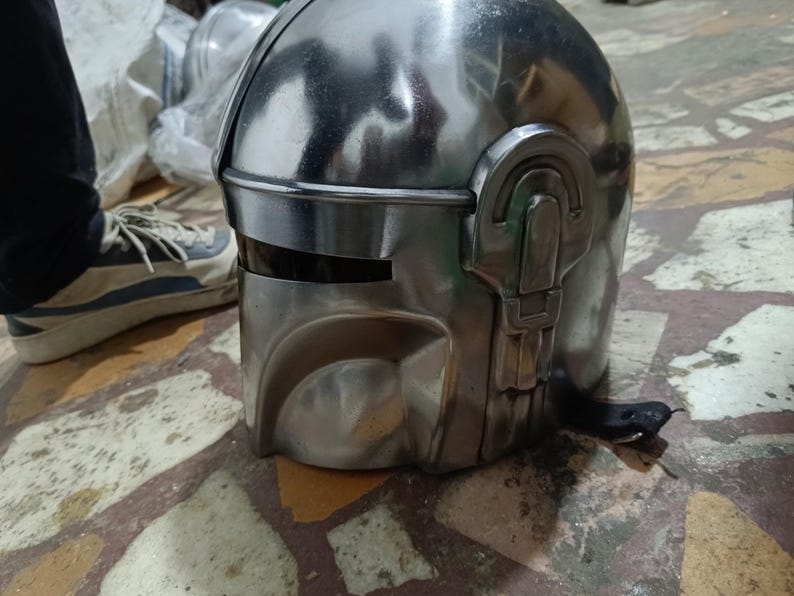 Draagbare stalen Mandalorian-helm | Star Wars-cosplayrekwisiet afbeelding 10