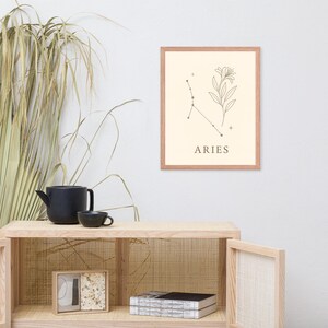 Framed  Aries zodiac print