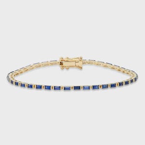 18k Blue sapphire Tennis Bracelet, Gold sapphire Bracelet May Birthstone Bracelet, sapphire Tennis Bracelet, Bracelet For Women Gift For Her