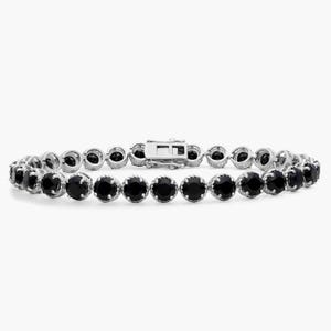 Black Onyx Bracelet Silver Bracelet Black Onyx Gemstone Bracelet Handmade Silver Jewelry Bracelet Black stone Bracelet December Birthstone