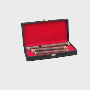 Handmade Rosewood Irish Flute in D Key Three Piece Traditional Celtic Instrument with 23&quot; Case Gift for Him Wooden Folk Music Flute