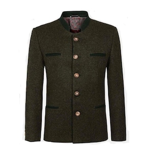 German Bavarian Jacket Austrian Wool Trachten Jacket Gift for Him Traditional Handmade Loden Blazer Oktoberfest Tyrolean Costume Look