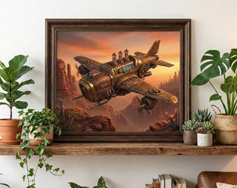 Rompecabezas Steampunk Dirigible AEGIS-7 (120-500 piezas) | Rompecabezas de madera con arte retro-futurista
