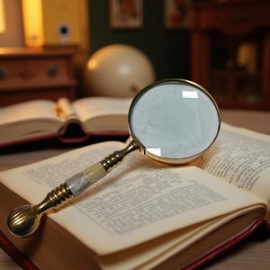 Vintage Brass Magnifying Glass with Mother of Pearl Handle | Antique-Style Reader for Books, Maps, Office Decor & Luxury Gift for Collectors