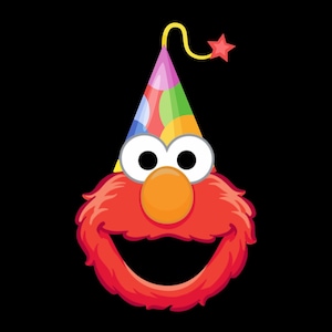 10 - Elmo from Sesame Street Birthday Hat Variety - PNG Transparent Background for Transfers and More