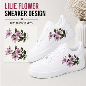 Floral Sneaker Design - Custom Sneakers, Iron on patch, DIY Shoe, Customization, gift for her, trendy fashion accessory Air Force 1