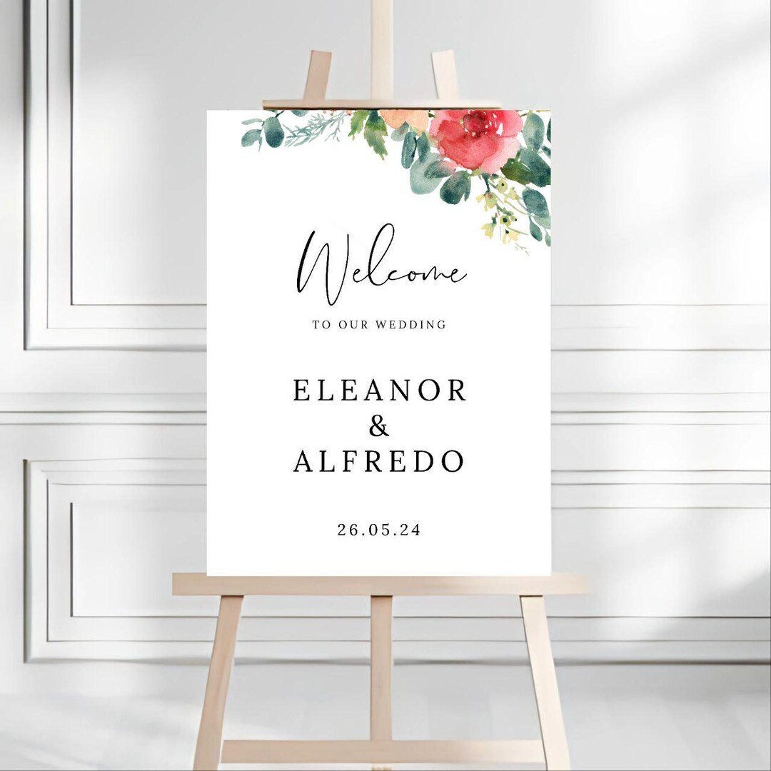 Editable Wedding Welcome Sign Template: Canva Printable (instant ...