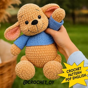 Roo Crochet Pattern PDF, Cute Amigurumi Little Roo Plush Toy Pattern, Beginner-Friendly Kangaroo Crochet Tutorial in English