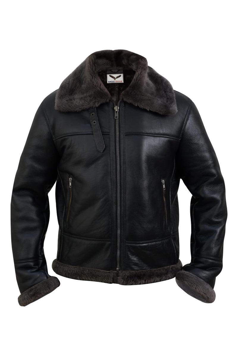 Men's SP B3 Bomber Leather Jacket - Genuine Cowhide With Removable Fur Hood