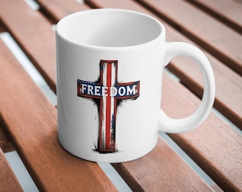 Freedom Cross PNG: Rustic Patriotic USA Flag Design (Digital Download)