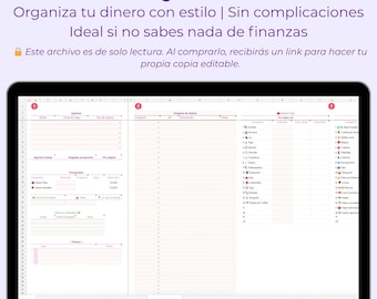 Digital Expense Planner | Editable Google Sheets Template | Monthly Budget (Spanish)
