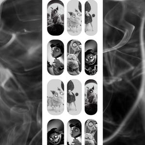 Frankenwinnie Inspired Waterslide Nail Decals