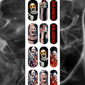 Terrifier Inspired Waterslide Nail Decals