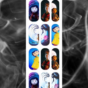 Coraline Inspired Waterslide Nail Decals