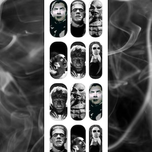 Classic Monsters Inspired Waterslide Nail Decals