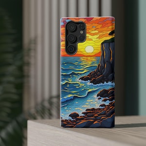 Vibrant Sunset Samsung Phone Case, Ocean-Themed  Beach Lovers Iphone case, Summer Vibes, Iphone 16 15 Samsung phone case