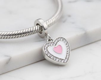 Custom Heart Dangle Photo Silver Charm for Pandora Bracelet, Necklace | Custom Jewelry Charms, Heart Charm, Pandora Charms, Gift Ideas