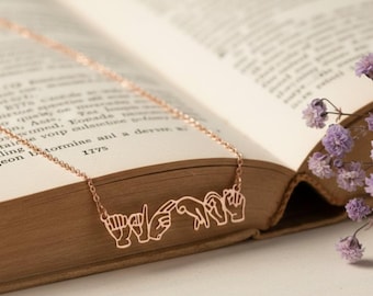 Sign Language Necklace, Personalized Pendent For Interpreter Teacher, Custom ASL Jewelry, Thoughtful Gift For Your loved One, Custom Locket