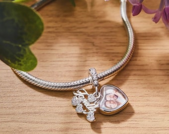 Heart Charm With Custom Photo, Personalized Charm For Bracelet And Necklace, Personalized Memorial Charm, Unique Memorial Gift, Gift For Her