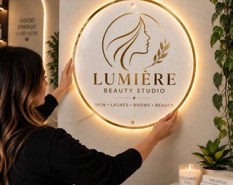 Enseigne commerciale personnalisée en acrylique avec logo | Enseigne LED rétroéclairée | Enseigne personnalisée pour café et bar à café | Enseignes en acrylique personnalisées