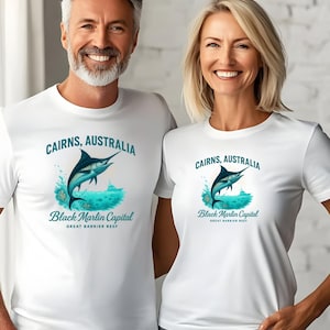 Cairns, Australia Black Marlin Capital T-Shirt – Unisex Fishing Tee