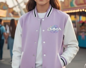 Huntrix Kpop Demon Hunters Kids Varsity Jacket–baseball Letterman