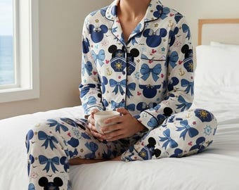 Pijama de crucero Disney, pijama náutico de Mickey, pijama de crucero Disney, pijama de vacaciones, pijama a juego para crucero
