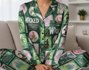 Ensemble de pyjama en satin Wicked Changed For Good, Ensemble de pyjama Wicked Movie, Wicked the Musical Defying Gravity, Pyjama Le Magicien d'Oz, Pyjama Glinda