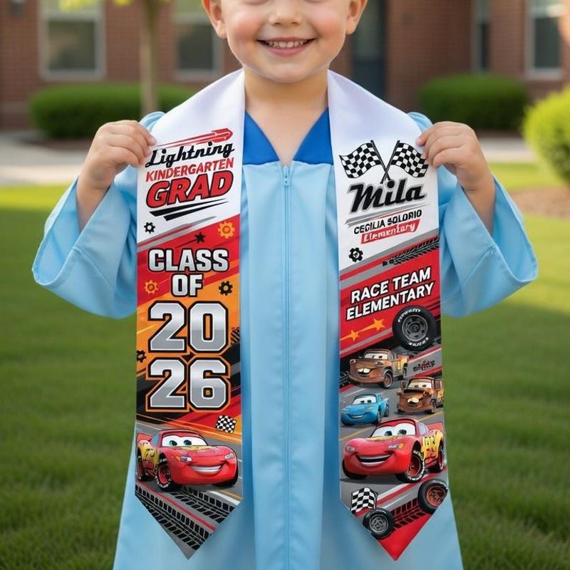 Cars Graduation Lay Graduation Stole Cars - Etsy