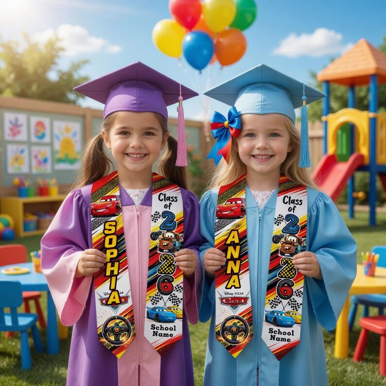 Disney Pixar Cars Graduation Stole 2026, Lightning Mcqueen Mater Kids ...